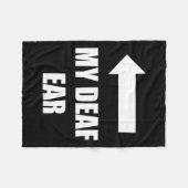 耳が聞こえない右耳が聞こえない フリースブランケット (正面(横))