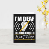 耳が聞こえない。もっと大きな声で話し救済て!ASLろう戦争 カード (黄色い花)