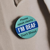 耳が聞こえない、耳が聞こえない、耳が聞こえない、耳が聞こえない 缶バッジ