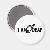 耳が聞こえない。限定的な聴力スレット化ドベン マグネット (正面/裏面)