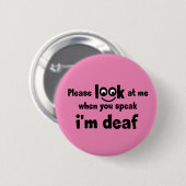 耳が聞こえない。限定的な聴力スレット化ドベン 缶バッジ (正面&裏面)