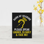 耳が聞こえないASLの懸命 カード (黄色い花)