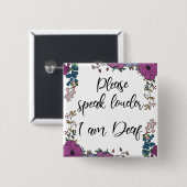 耳が聞こえ話ないので、もっと大きくしてください 缶バッジ (正面&裏面)