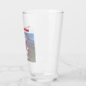 耳が赤くおもしろいて可愛い犬の写真 タンブラーグラス (左)