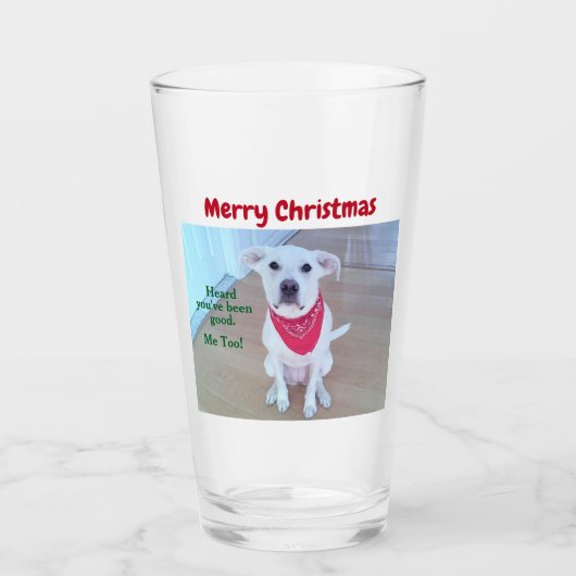 耳が赤くおもしろいて可愛い犬の写真 タンブラーグラス (正面)