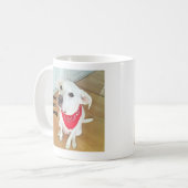 耳が飛び出すかわいいおもしろい犬の写真 コーヒーマグカップ (正面左)
