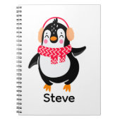耳すてきマフ付きスカーフのクリスマスペンギン ノートブック (正面)