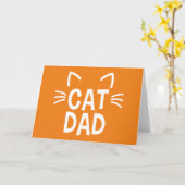 耳とヒゲのある猫パパ カード (黄色い花)