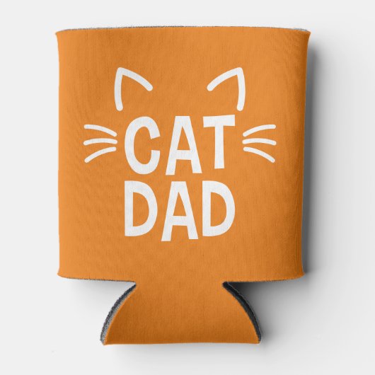 耳とヒゲのある猫パパ 缶クーラー (正面)