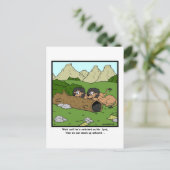 耳に入らない：ライオンの漫画 ポストカード (スタンド正面)