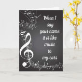 「耳に音楽」と言うと カード (黄色い花)