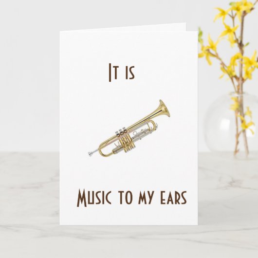 **耳に音楽**誕生日 カード (黄色い花)