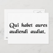 耳のある者は聞き方を理解聞せよ。 ポストカード (正面/裏面)