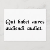 耳のある者は聞き方を理解聞せよ。 ポストカード (正面)