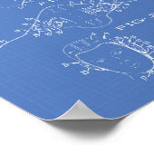 耳のガード水ポロ1969特許アートブループリント ポスター (角)