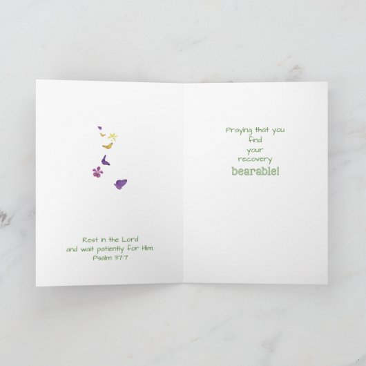 耳のチューブの手術は耐え得るよくテディベア カード (内部)