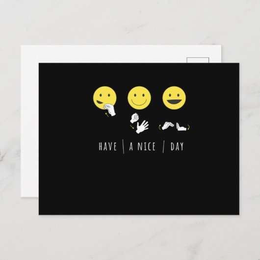 耳の不自由なプライドAslの手話がある ポストカード (正面/裏面)