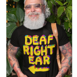 耳の右耳の低い聴力部分難聴 Tシャツ