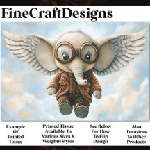 耳の翼AV6デコパージュ付きスチームパンクゾウ