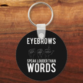 耳の話聞こえない言葉よりも大きな眉 キーホルダー (正面)