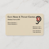 耳の鼻および喉の医者 名刺 (正面)