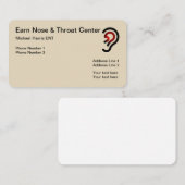 耳の鼻および喉の医者 名刺 (正面/裏面)