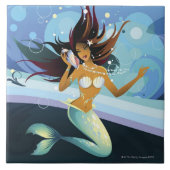 耳への貝を持つ人魚 タイル (正面)