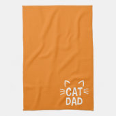 耳やひげのある猫パパ キッチンタオル (縦)