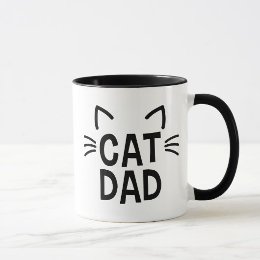 耳やひげのある猫パパ マグカップ (右)