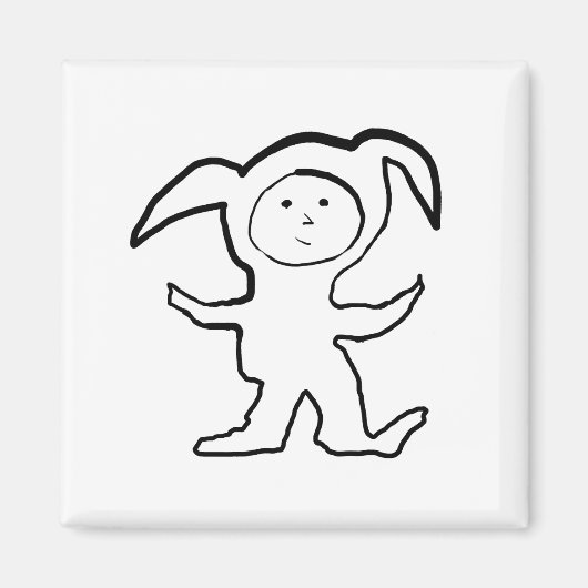 耳をカスダムで垂らすデザイン マグネット (正面)