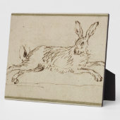 耳をランニング刺したウサギの(ペンとインクをパイン) フォトプラーク (側面)