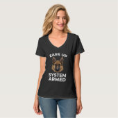 耳を上げるシステム武装ドイツのシェプラード6 Tシャツ (正面フル)
