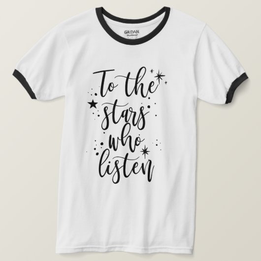 耳を傾ける星たちへ Tシャツ (デザイン正面)