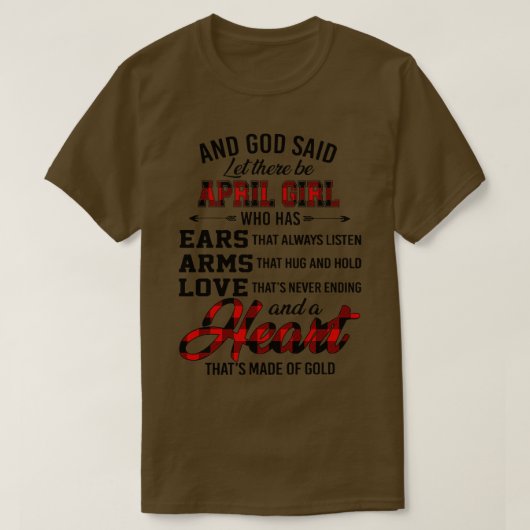 耳を持つエイプリルの女の子がいると神は言った Tシャツ (デザイン正面)