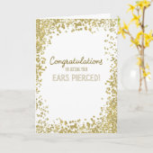 耳を穴を開けられる得ることのお祝い、金ゴールドConf カード (黄色い花)