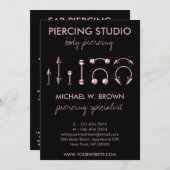 耳ピアス後気にケアのヒントの説明 サンキューカード (正面/裏面)