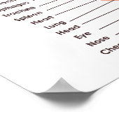 耳リフレクソロジーチャート20" x 16インチ(マット)ポスター ポスター (角)