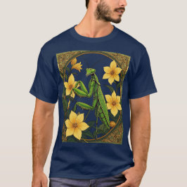 耳下昆虫と黄色いジャスミンの花 Tシャツ