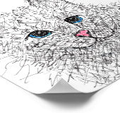 耳元イラストレーション付きフェラル猫ポスター ポスター (角)