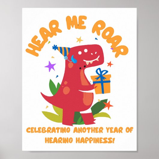 耳鳴り蝸牛インプラント聴覚誕生日 ポスター (正面)