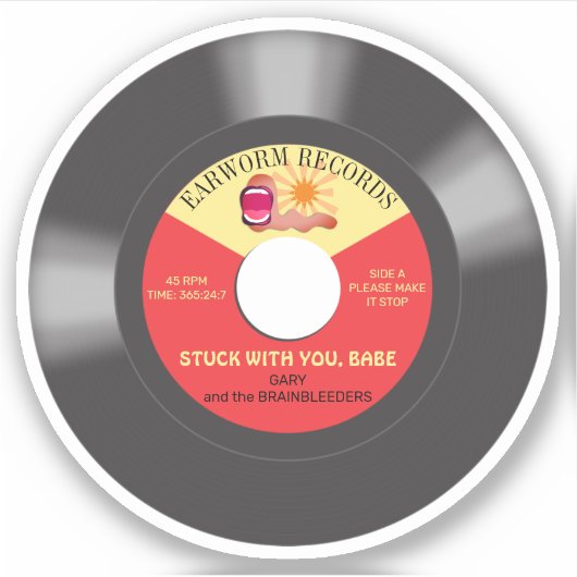 耳鳴り45レコード独身のパーソナライズされた シール (正面)