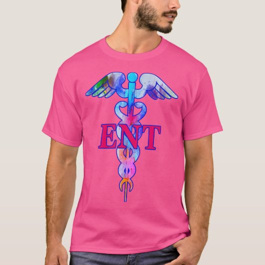 耳鼻咽喉科医Caduceus Otolaryngolo Tシャツ (正面)