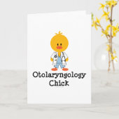耳鼻咽喉科学のひよこの挨拶状 カード (黄色い花)