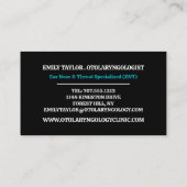 耳鼻咽喉科耳鼻咽喉科診療所 名刺 (裏面)