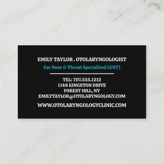 耳鼻咽喉科耳鼻咽喉科診療所 名刺 (裏面)