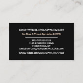 耳鼻科デザイン耳鼻咽喉科クリニック 名刺 (裏面)