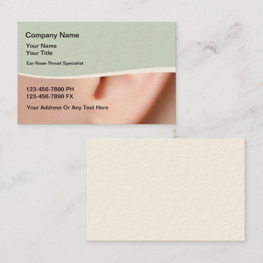 耳鼻科医医用名刺 名刺 (正面/裏面)