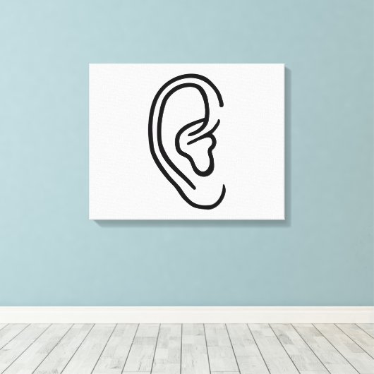 耳 キャンバスプリント (インサイチュ (ウッドフロア))