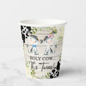聖い牛それは双子の赤ちゃんシャワー紙カップ。 紙コップ (正面)