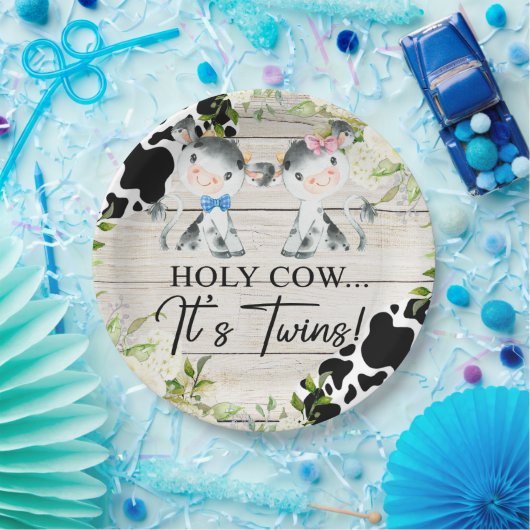 聖い牛それは双子の赤ちゃんシャワー紙プレート。 ペーパープレート (パーティー)